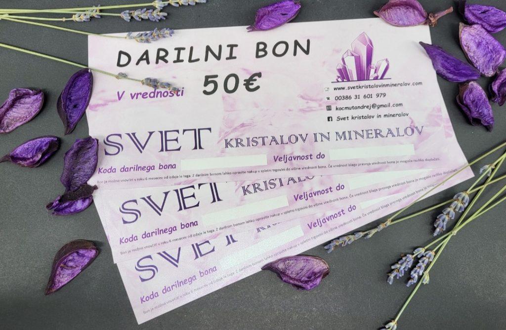 Darilni bon v vrednosti 50u20ac - naravni mineral kristal