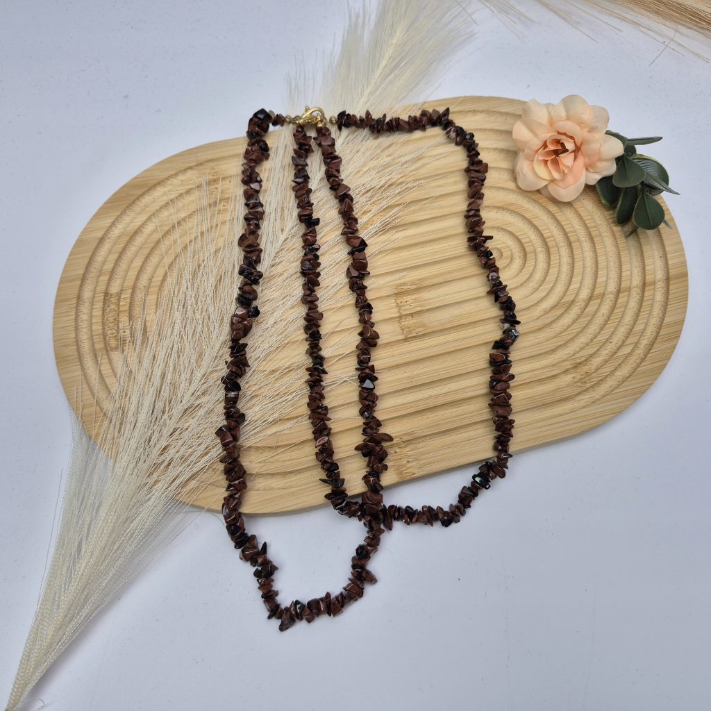 Mahagoni obsidian verižica