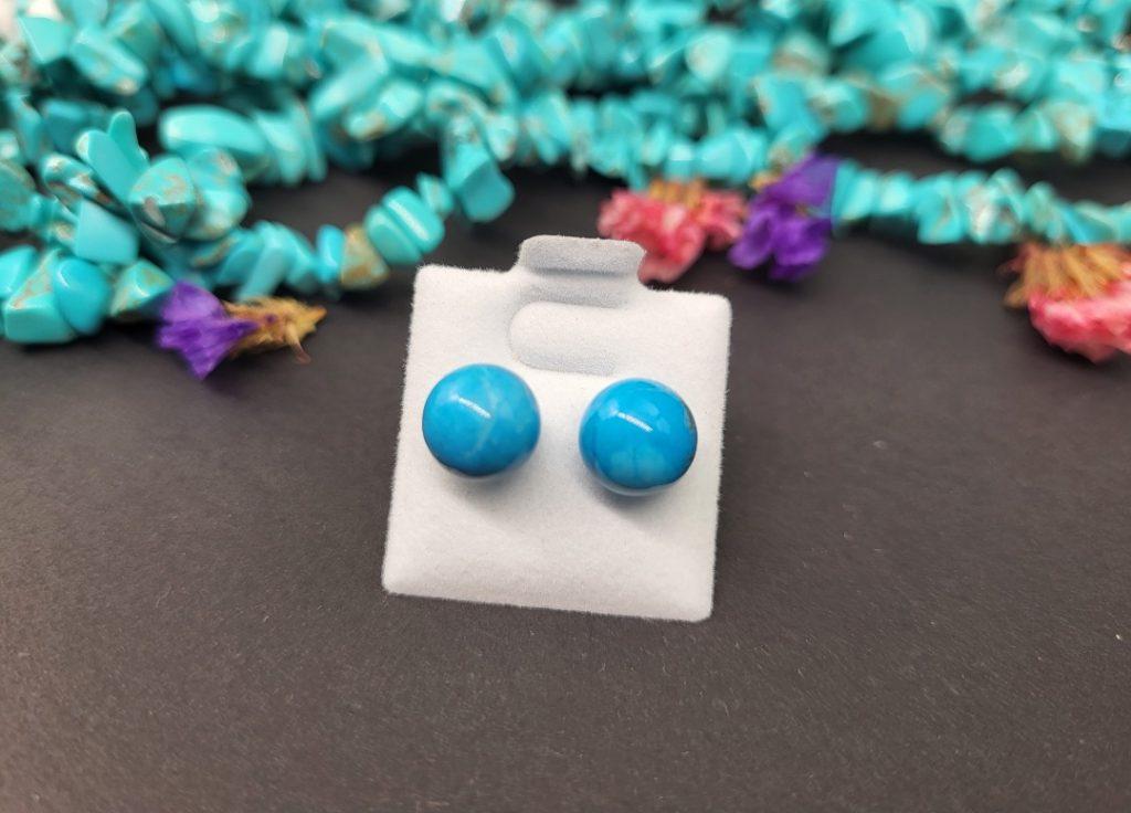 Turkenit uhani 8mm (sintetiu010dni) - naravni mineral kristal