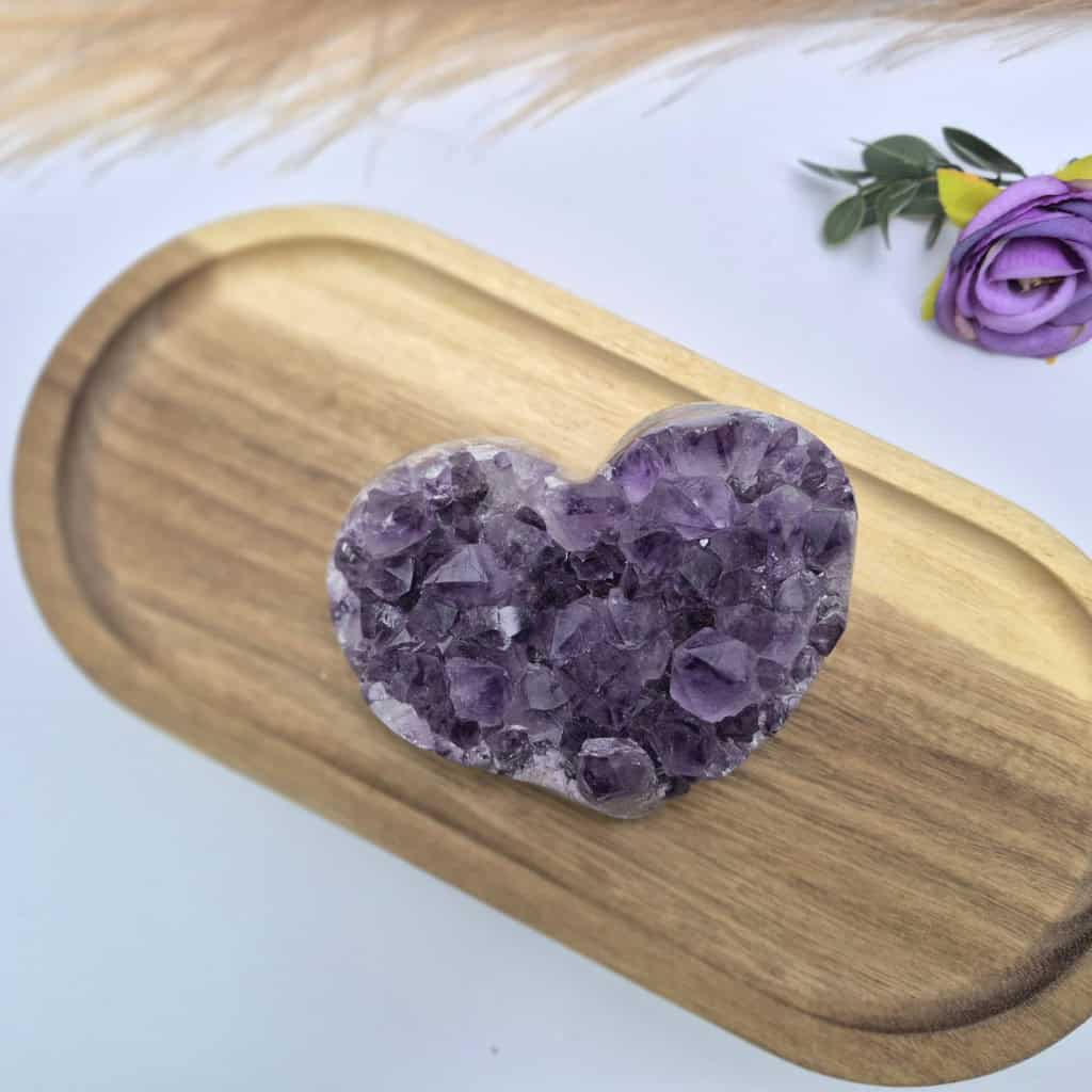 Ametist srce (AS12) - naravni mineral kristal